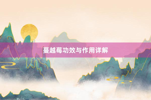 蔓越莓功效与作用详解