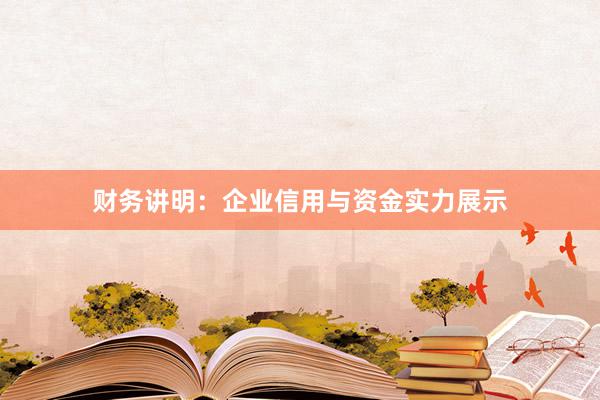财务讲明：企业信用与资金实力展示